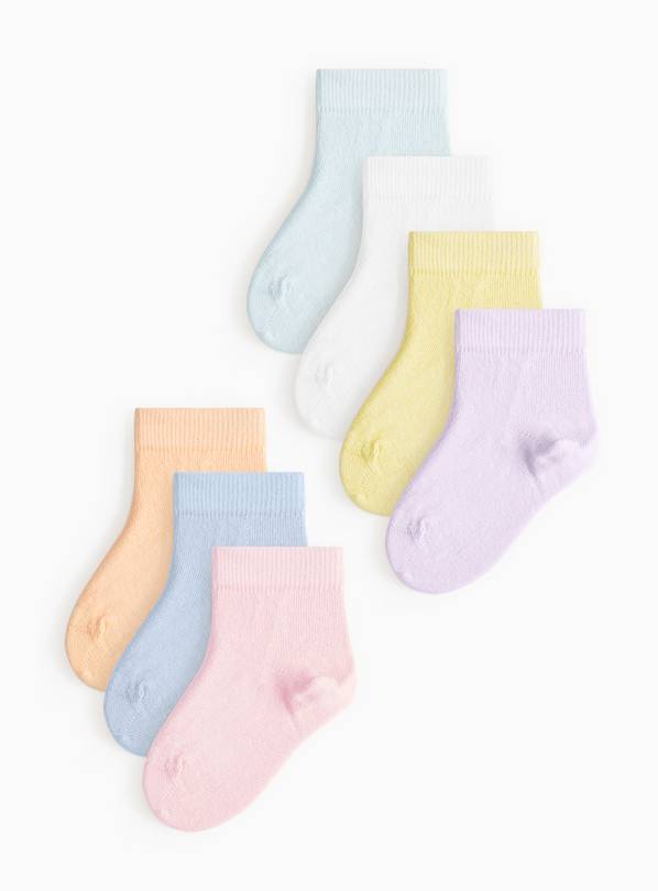 Pastel Ankle Socks 7 Pack 1-6 months